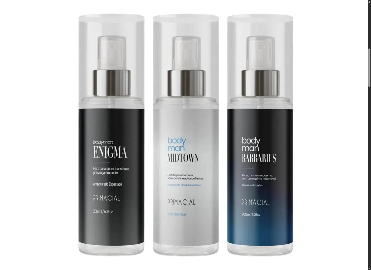 Kit Body Splash Masculino Barbarius + Enigma + Midtown 200ml