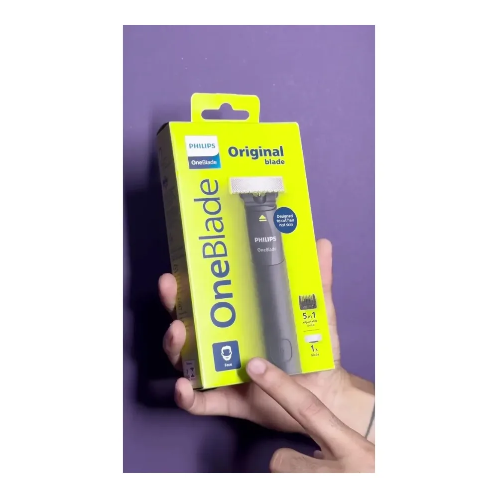 Barbeador e Aparador Elétrico Philips OneBlade com Pente 5 em 1, Sem Fio e À Prova D'Água - QP1425/10