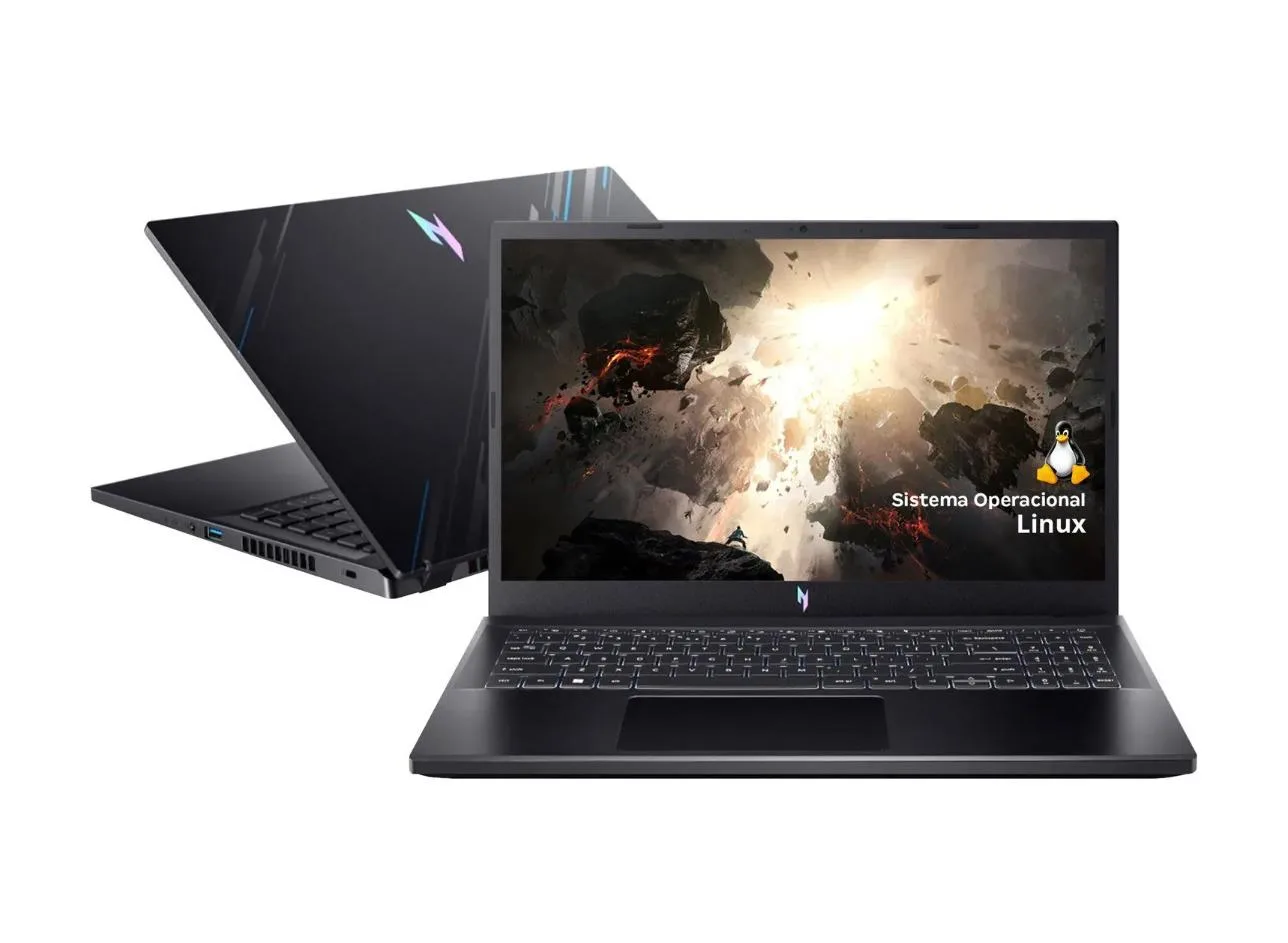 Notebook Gamer Acer Nitro V15 Intel Core i5 512GB SSD 16GB RAM 15,6" Full HD Linux Gutta 144Hz IPS RTX 3050 6GB ANV15-51-582R