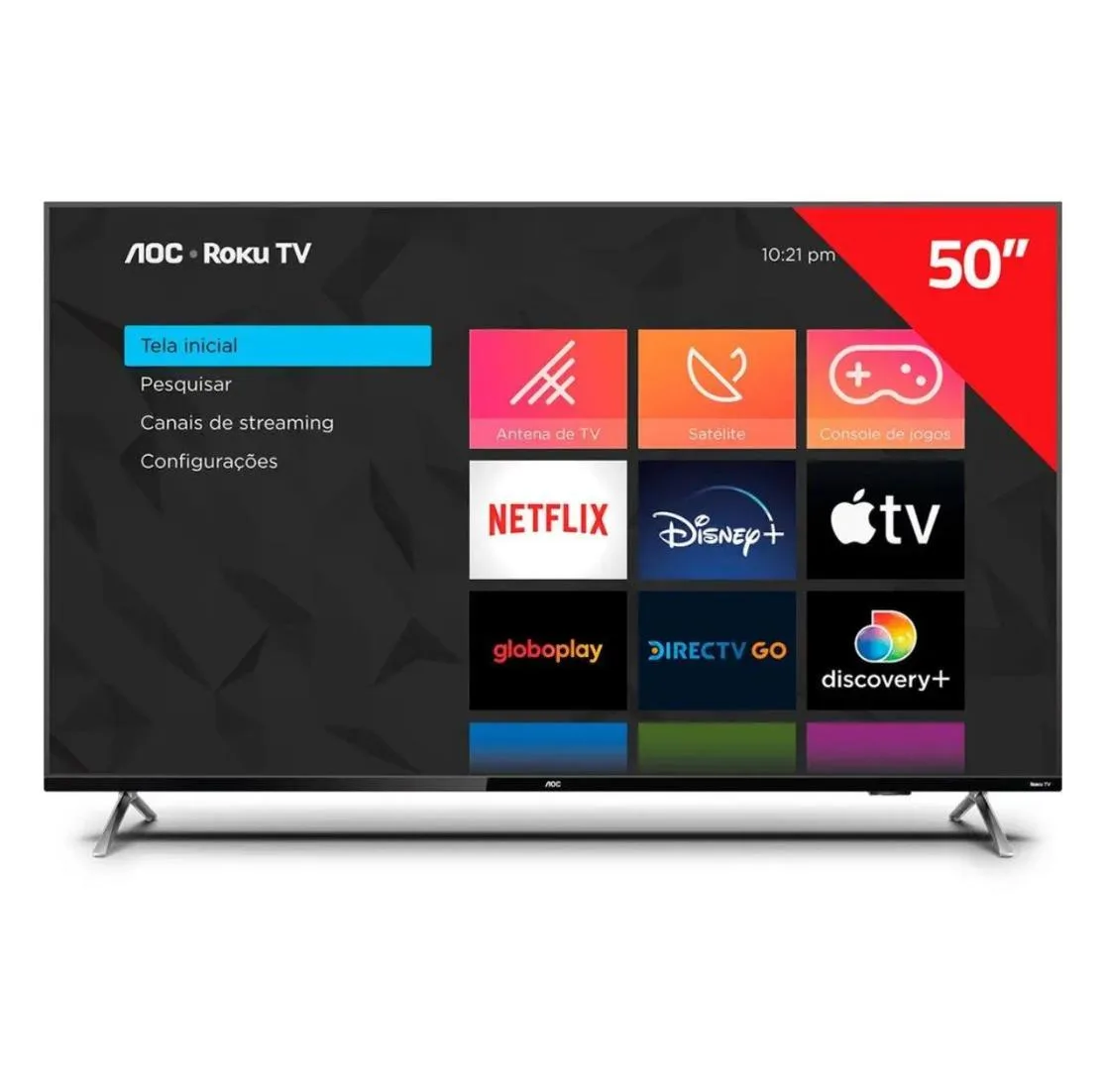Smart TV AOC 50" LED Roku 4K Wi-Fi 50U6125/78G Bivolt