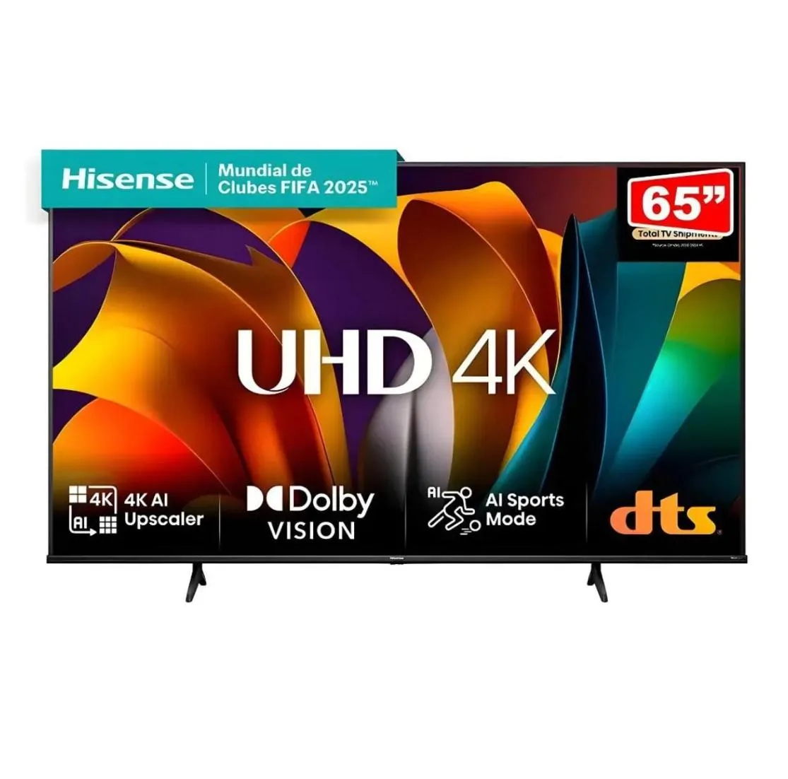 Smart TV 65" Hisense 4K UHD DLED WiFi HDR Dolby Vision VIDAA Comando de Voz
