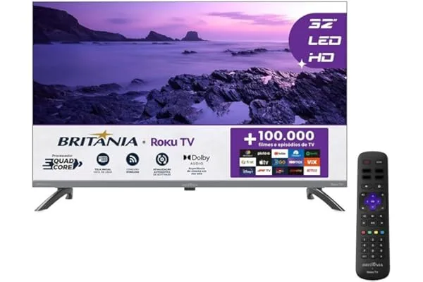 Smart TV 32" Britânia B32KRA Roku TV
