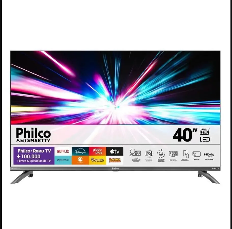 Smart Tv 40'' Philco Ptv40m9gr2cgb Roku Led Dolby Audio