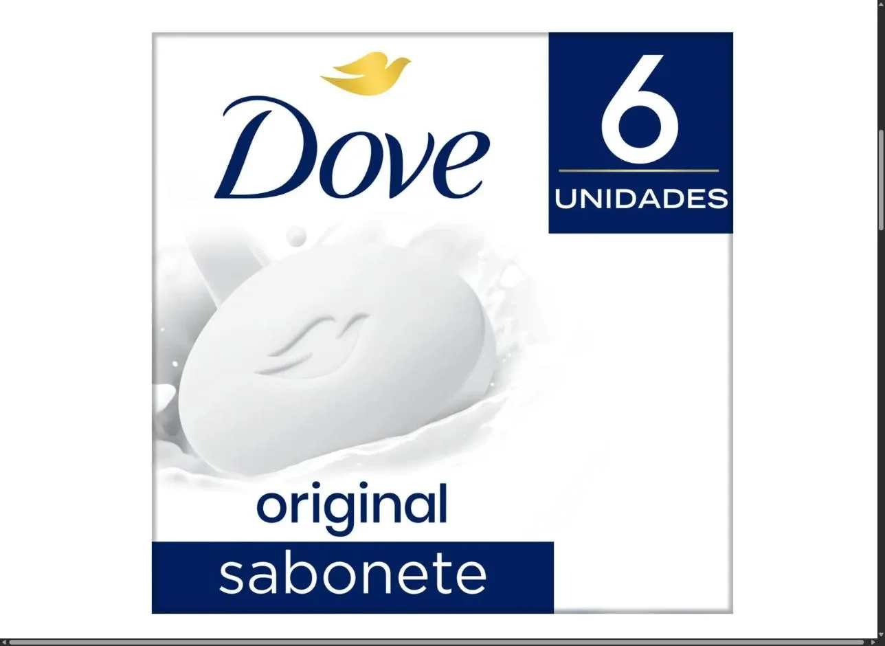 Dove sabonete em barra 90g 6 unidades