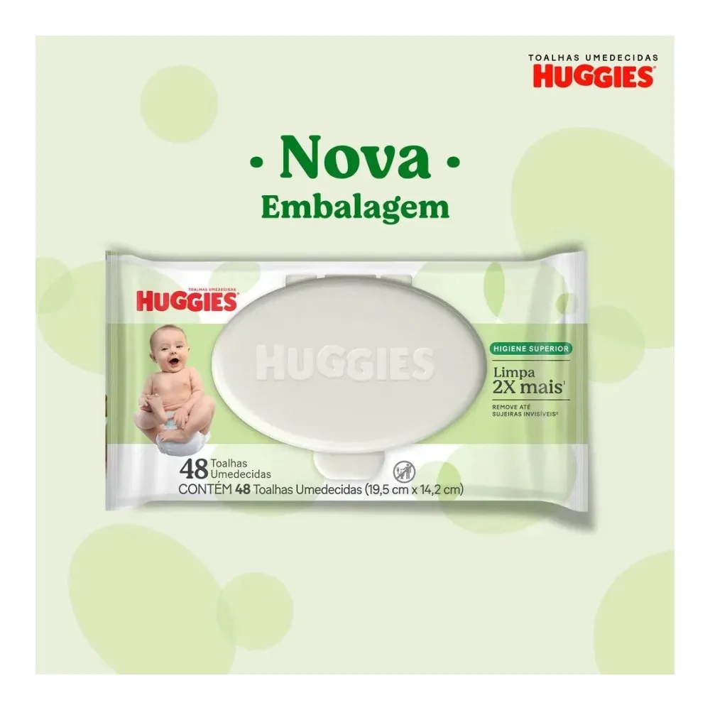 Huggies Lenços Umedecidos Higiene Superior Limpam 2x Mais 48 Un
