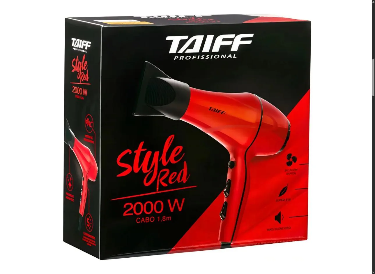 Secador De Cabelo Taiff Profissional Style Vermelho Clássico