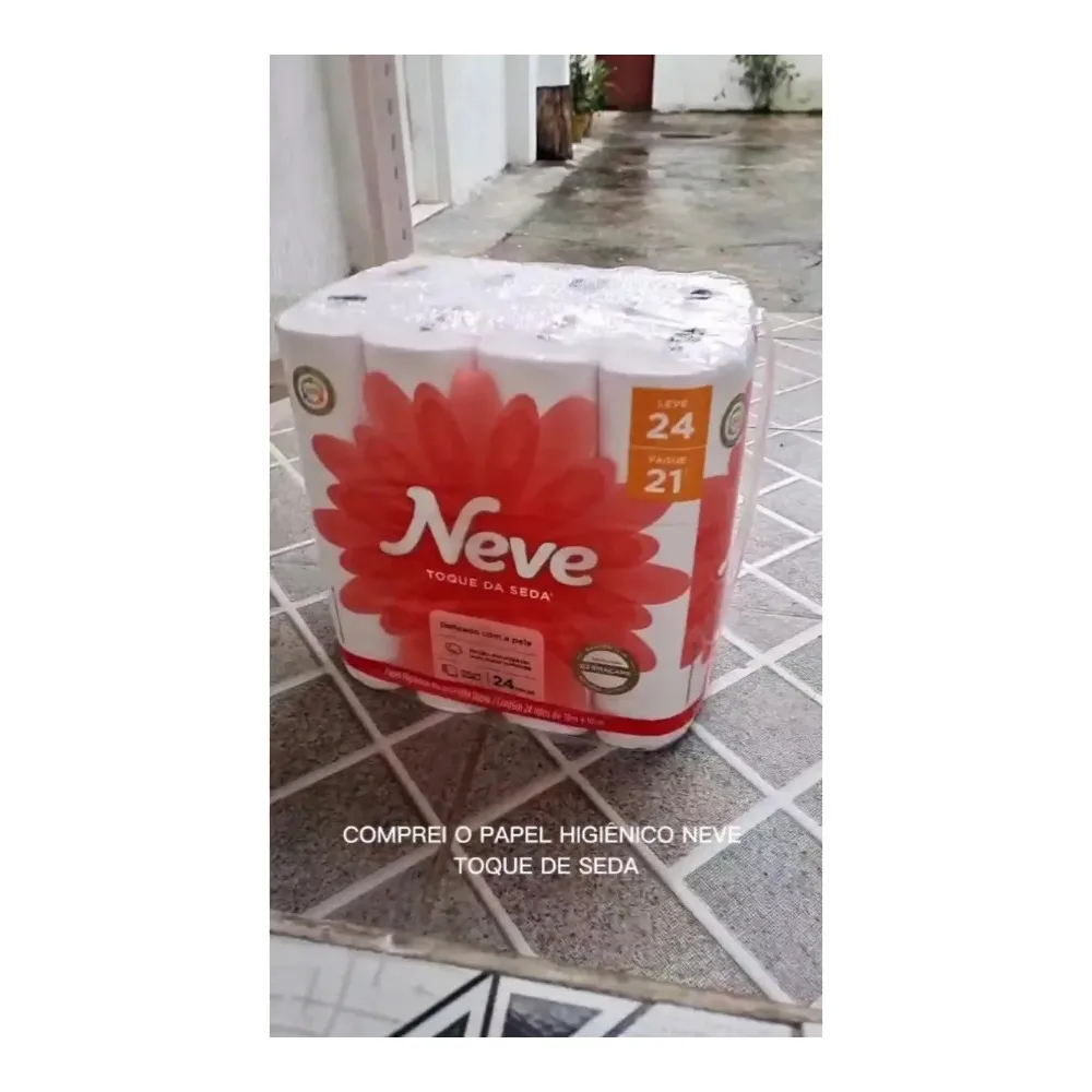 Papel higiênico Neve Toque da Seda folha dupla 20 m de 10 un