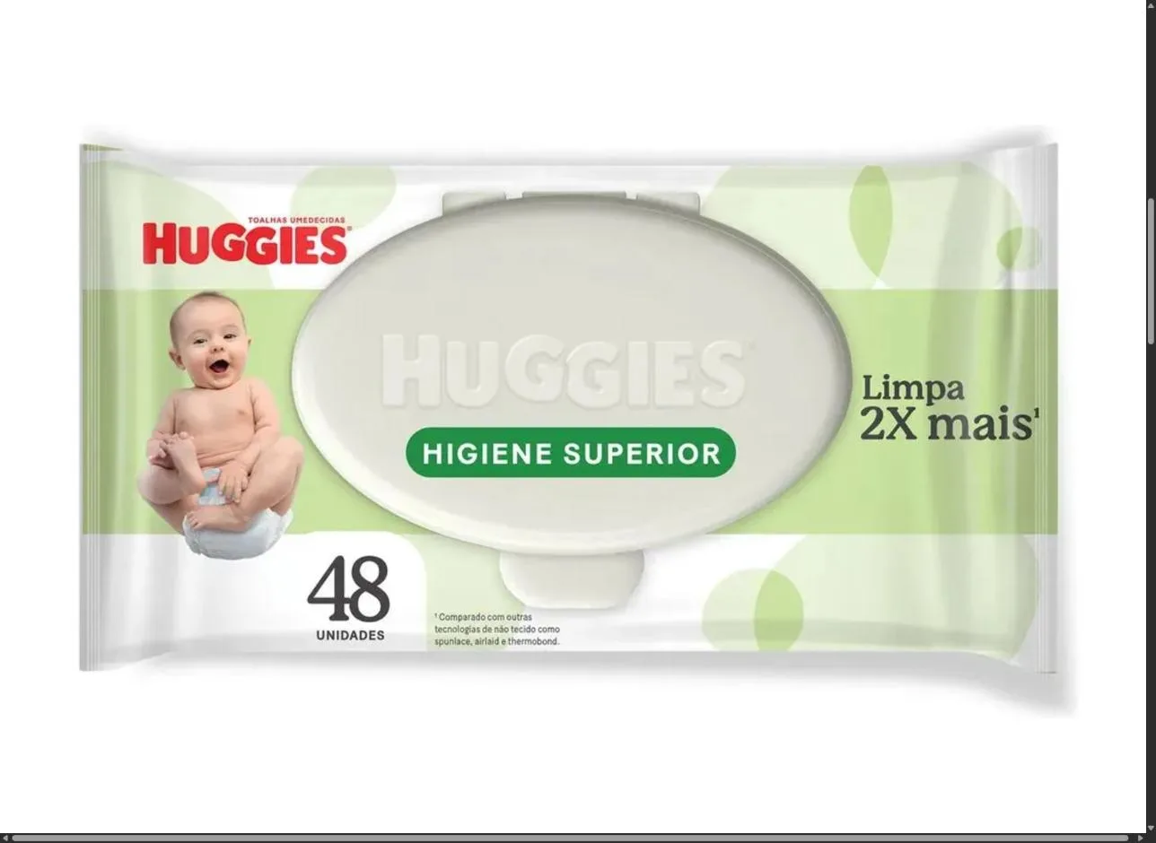 Huggies Lenços Umedecidos Higiene Superior Limpam 2x Mais 48 Un