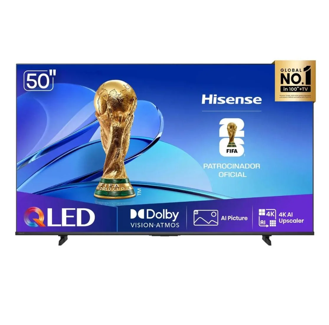 Smart TV Hisense 50" QLED 4K 50Q6QV Dolby Vision Atmos HDR10 WiFi