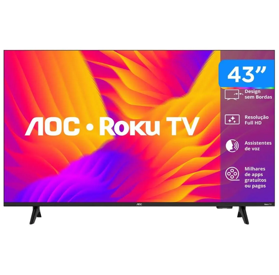 Smart TV AOC 43" Roku LED Full HD Wi-Fi 43S5155 Bivolt
