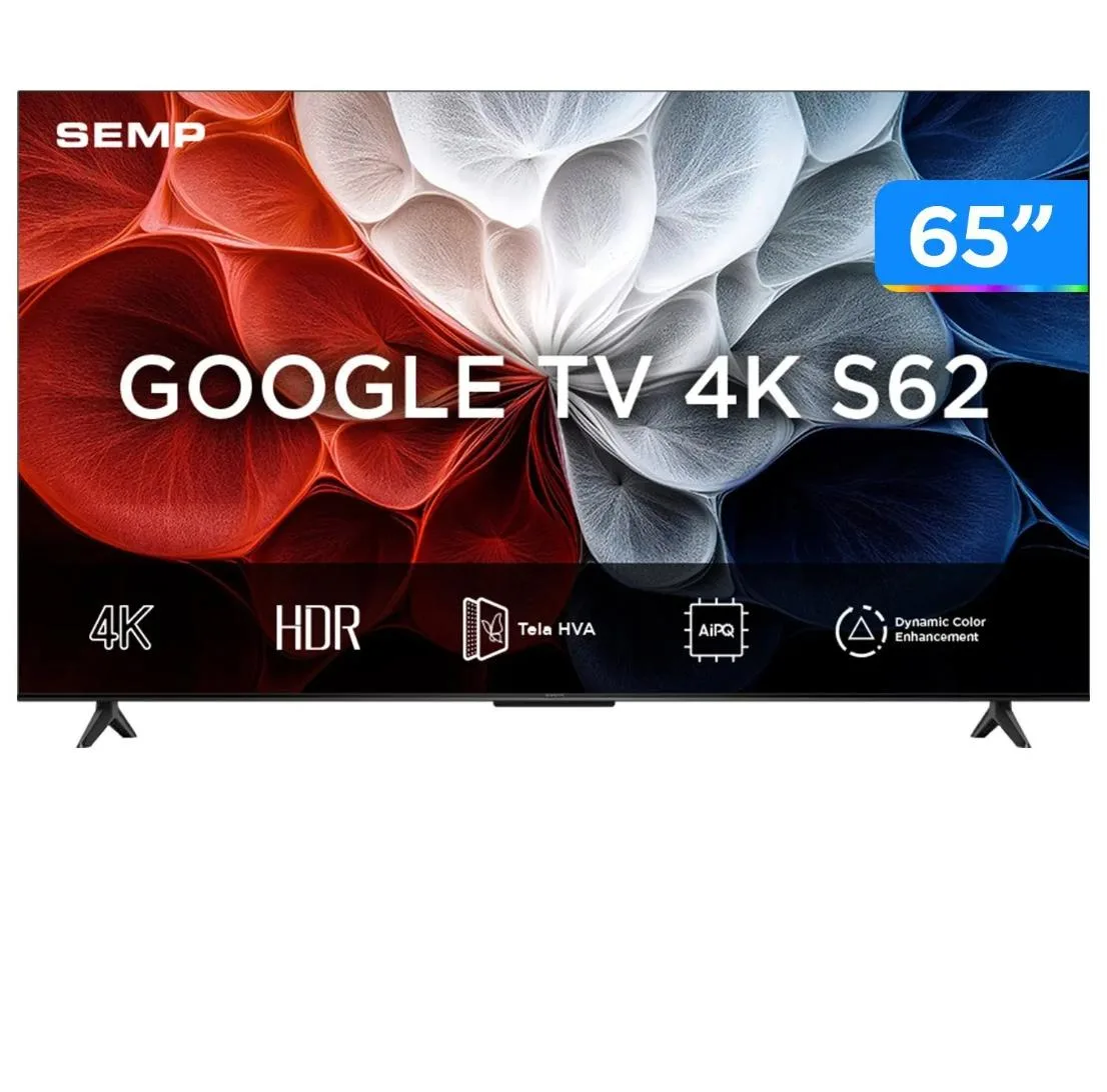 Smart TV 65" SEMP 4K UHD LED HVA Google TV 65S62 2025